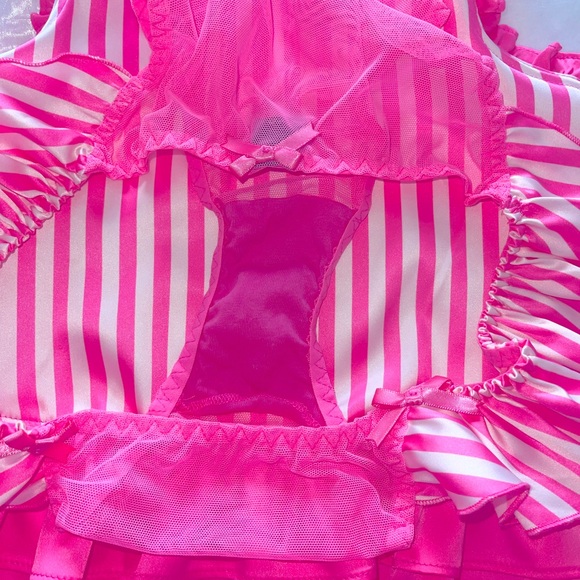 Victoria’s Secret Classic Candy Stripe 2 Pc Apron French Maid Boudoir Set - Picture 15 of 15